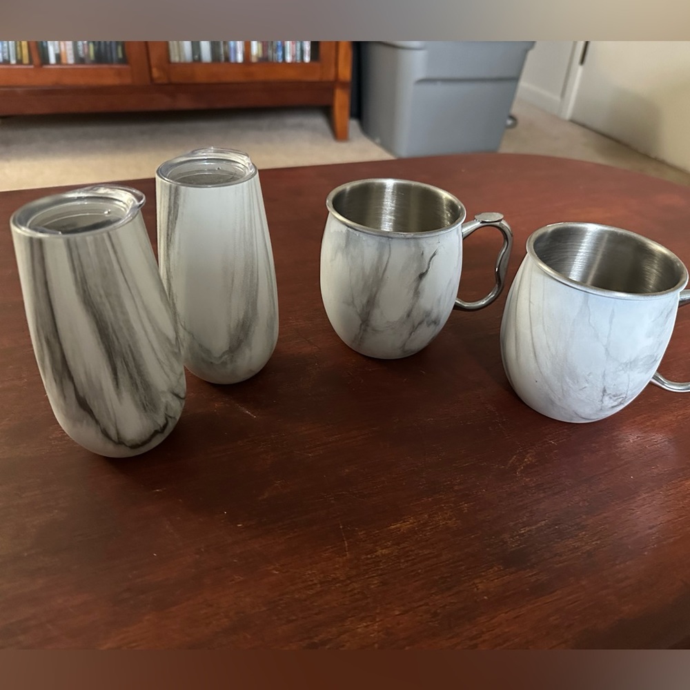 Moscow mule and champagne insulated cups